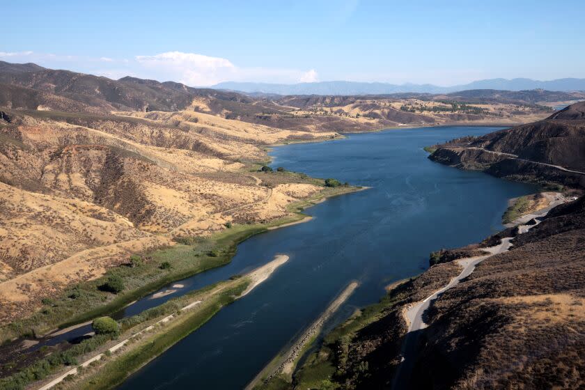 The Castaic Reservoir as seen from above on September 28, 2022. The reservoirs total capacity is 104.3 billion gallons.