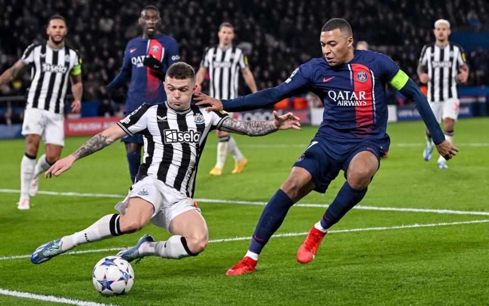 Kieran Trippier (L) - Newcastle denied by Var as Champions League hopes left in tatters in Paris