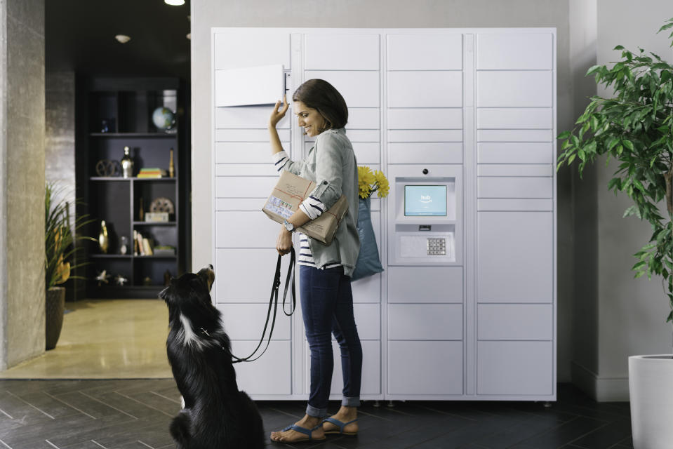 Amazon’s new Hub offers apartment tenants a locker for packages. (Amazon)