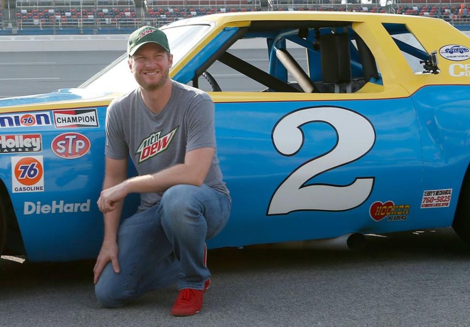 Talladega let Junior drive one of his dad’s old cars on Friday.