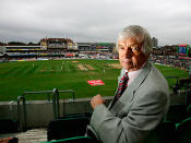 Richie Benaud watches over the Fifth test of the 2005 Ashes.