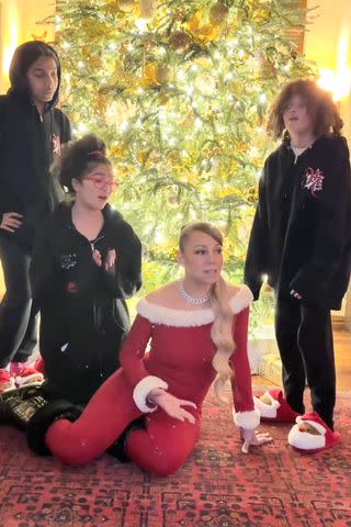 <p>Mariah Carey/ Instagram</p> Mariah Carey and twins Monroe and Moroccan