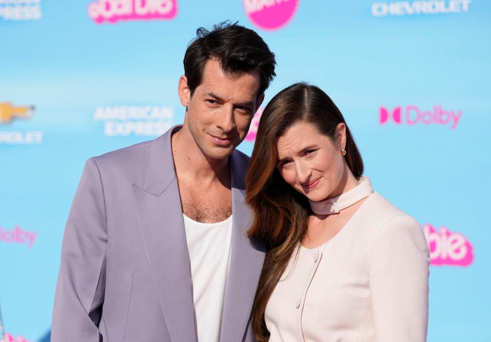 Mark Ronson, left, and Grace Gummer arrive at the premiere of Barbie (Invision)
