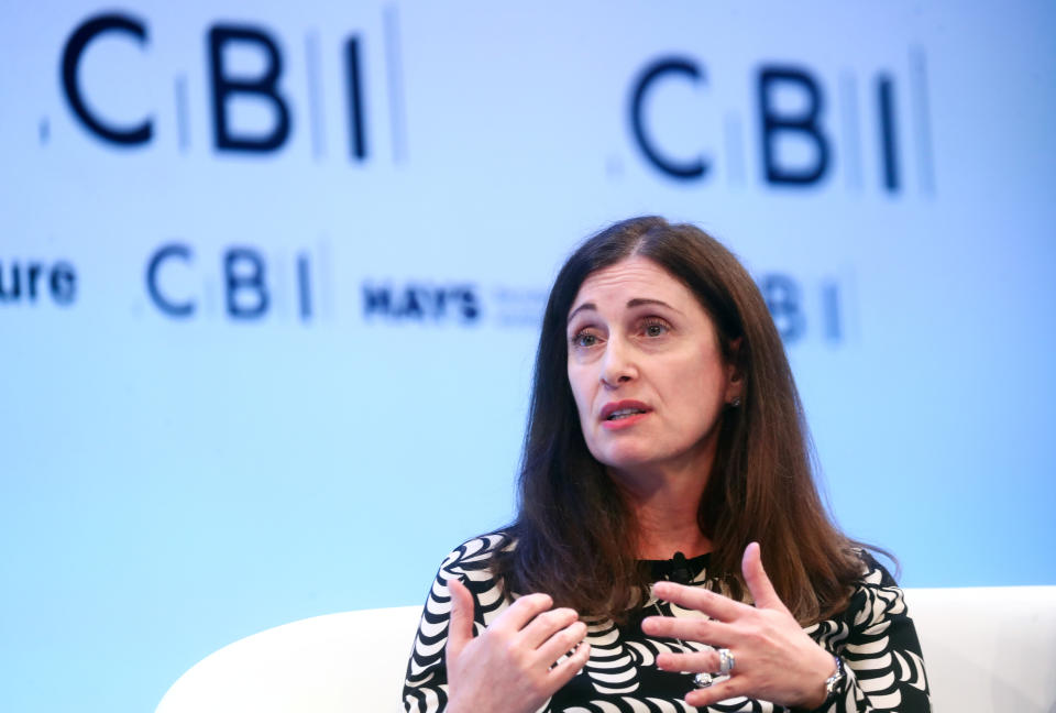 Microsoft UK CEO Cindy Rose speaks at the annual CBI Conference in London, Britain November 18, 2019. REUTERS/Simon Dawson