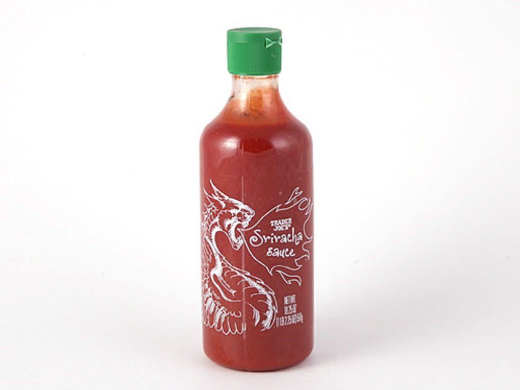 Bottle of Trader Joe's Sriracha