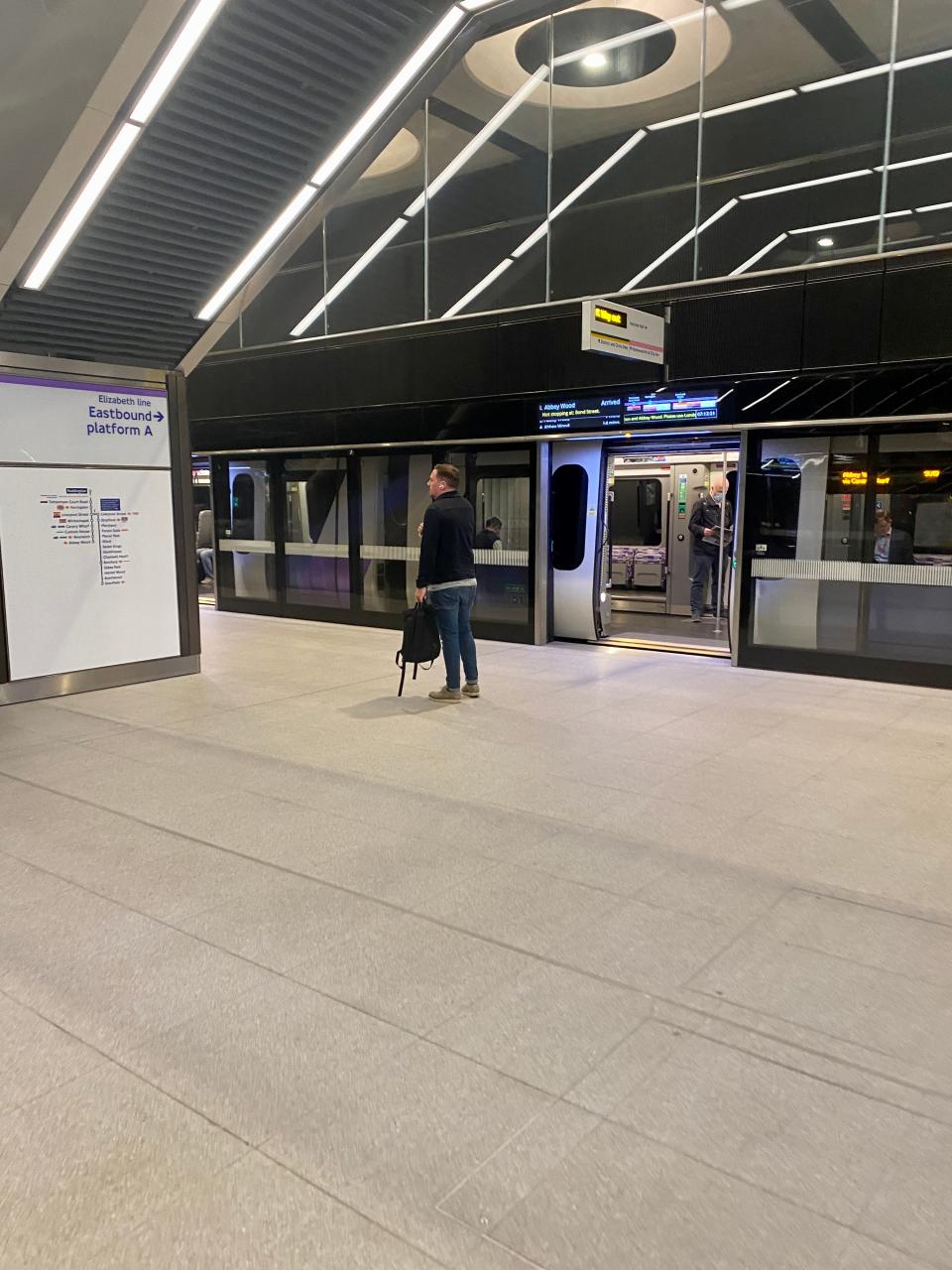 Elizabeth line in Paddington station.