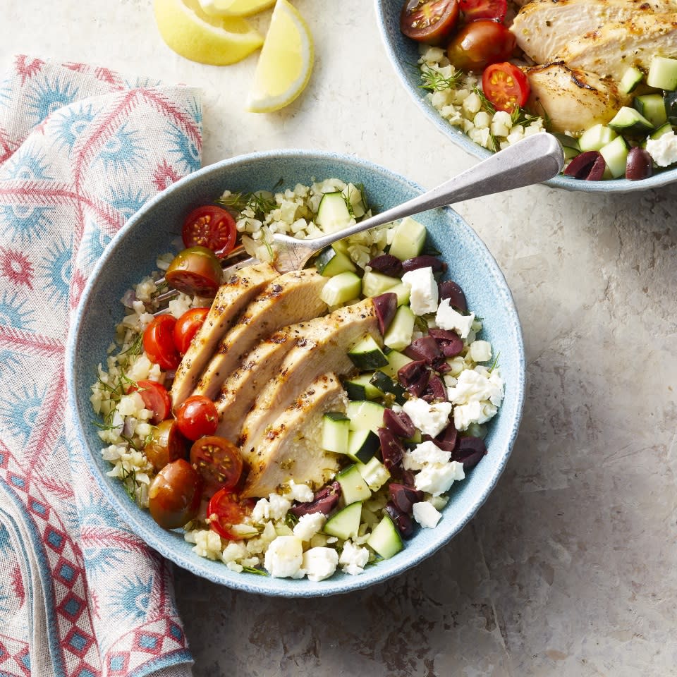 Cauliflower Rice Bowls with Grilled Chicken