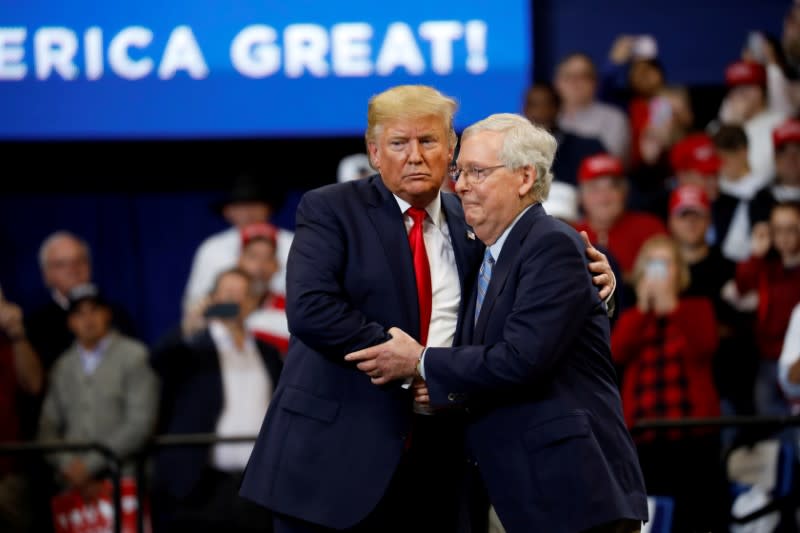 FILE PHOTO: President Donald Trump holds a campaign rally in Lexington, Kentucky