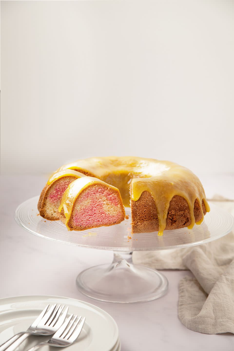 Battenburg swirl bundt cake