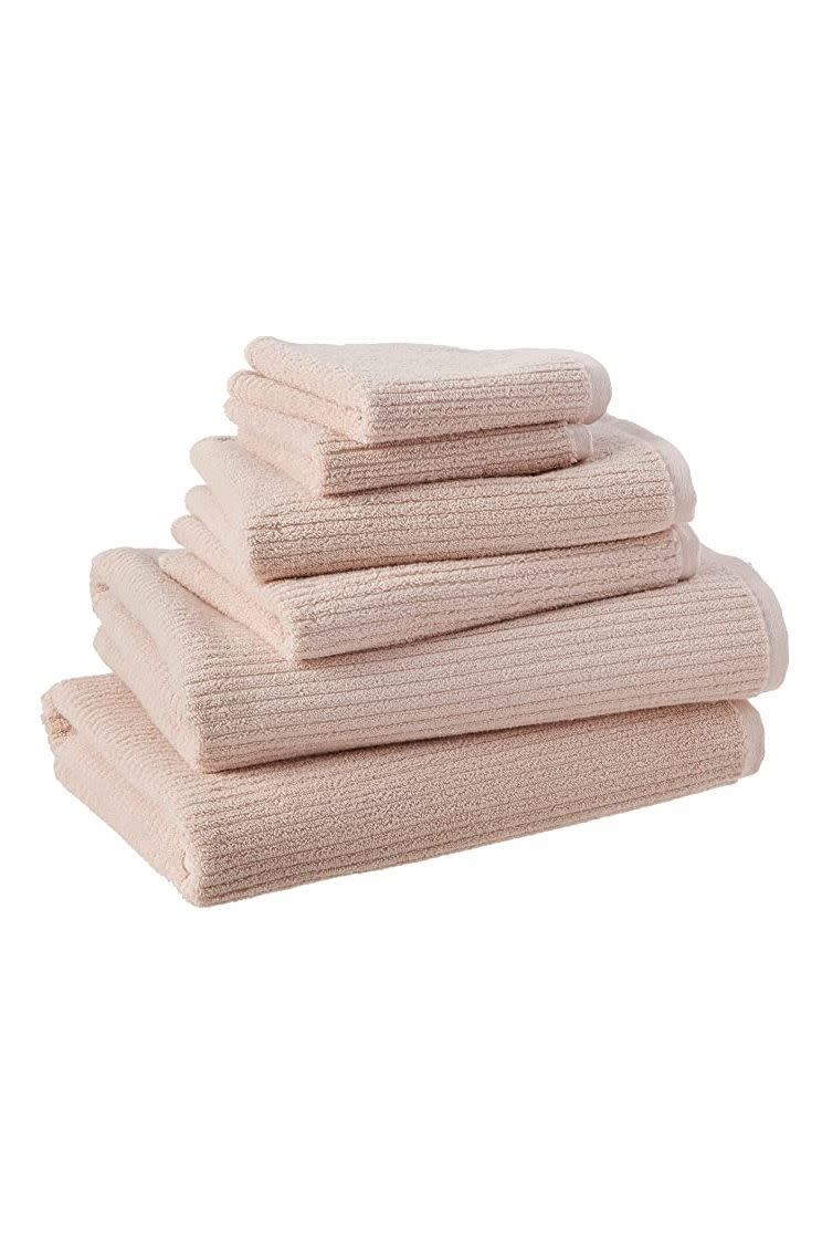 2) 100% Organic Cotton Ribbed Bath Towels - 6-Piece Set