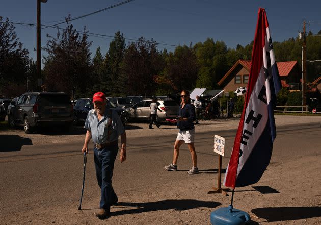 Voters flocked to the community center in Wilson, Wyoming, to vote Tuesday for Liz Cheney and Harriet Hageman in the GOP primary for Wyoming's lone congressional seat. (Photo: Patrick T. Fallon via Getty Images)