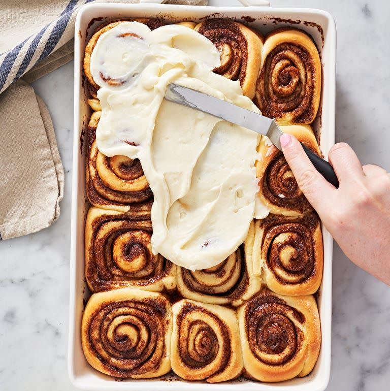 <p>Yeasted doughs like <a href="https://www.delish.com/cooking/recipe-ideas/a22813921/cinnamon-rolls-recipe/" rel="nofollow noopener" target="_blank" data-ylk="slk:cinnamon rolls;elm:context_link;itc:0;sec:content-canvas" class="link ">cinnamon rolls</a> and <a href="https://www.delish.com/cooking/recipe-ideas/a28848483/brioche-bread-recipe/" rel="nofollow noopener" target="_blank" data-ylk="slk:brioche;elm:context_link;itc:0;sec:content-canvas" class="link ">brioche</a> take time, which makes it hard to have soft, fresh-out-of-the-oven cinnamon rolls ready in time for breakfast. These overnight cinnamon rolls were born ready. Most of the work is done the day before so all you have to do is roll out of bed and preheat the oven.<br><br>Get the <strong><a href="https://www.delish.com/cooking/recipe-ideas/a37549063/overnight-cinnamon-rolls-recipe/" rel="nofollow noopener" target="_blank" data-ylk="slk:Overnight Cinnamon Rolls recipe;elm:context_link;itc:0;sec:content-canvas" class="link ">Overnight Cinnamon Rolls recipe</a></strong>.</p>