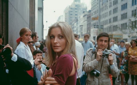 Sharon Tate visiting the set of her husband, Roman Polanski's film Rosemary's Baby, New York City, 1967 - Credit: getty