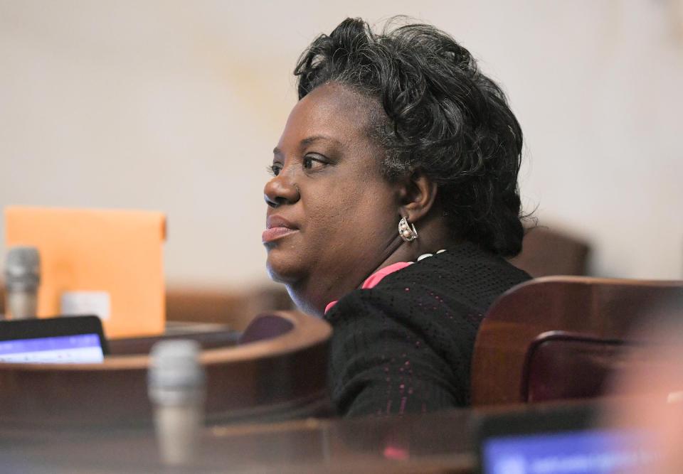 State Rep Chandra Dillard of District 23 in Greenville County during a session in the South Carolina House of Representatives of the State Capitol in Columbia, S.C. Monday, June 21, 2021.