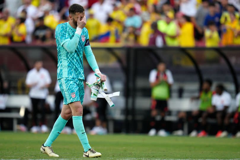 Nottingham Forest goalkeeper Matt Turner after USA's defeat to Colombia