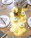 <p>Incorporate inexpensive items in unexpected ways for a simple and elegant tablescape, like a table runner made of paper doilies, feathers used as place cards, and napkins used as a bouquet of flowers.</p><p><strong><em><a href="https://designimprovised.com/2016/11/a-simple-thanksgiving-table.html" rel="nofollow noopener" target="_blank" data-ylk="slk:Get the tutorial at Design Improvised;elm:context_link;itc:0;sec:content-canvas" class="link ">Get the tutorial at Design Improvised</a>. </em></strong></p><p><a class="link " href="https://www.amazon.com/250ea-Gold-Foil-Paper-Doilies/dp/B07BVW4XBH?tag=syn-yahoo-20&ascsubtag=%5Bartid%7C10070.g.23289609%5Bsrc%7Cyahoo-us" rel="nofollow noopener" target="_blank" data-ylk="slk:SHOP GOLD DOILIES;elm:context_link;itc:0;sec:content-canvas">SHOP GOLD DOILIES </a></p>