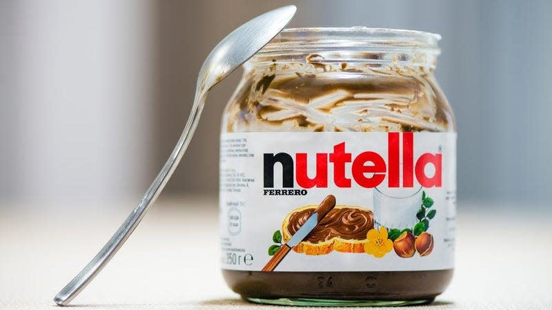 Nutella jar with spoon