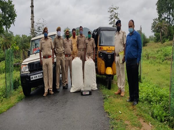 Odisha: Over 66 kg Ganja seized from auto-rickshaw in Gajapati district (Photo/ANI) 