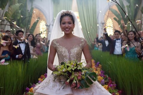 The wedding scene in the film Crazy Rich Asians - Credit: AP/Sanja Bucko