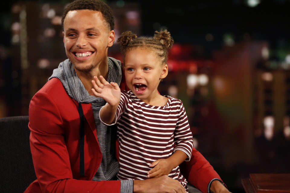 Riley Curry has been exposed to the limelight from the beginning of her life as the daughter of an NBA superstar. (Getty)