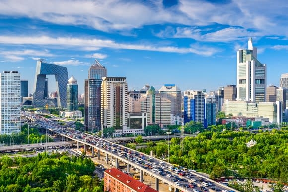 Beijing, China, cityscape.