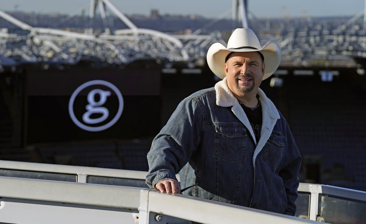 Country music star Garth Brooks on the roof of Croke Park in Dublin (PA) (PA Archive)