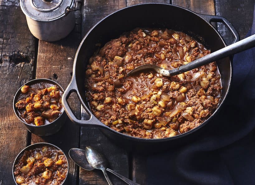 Devilish Chorizo Chili with Hominy