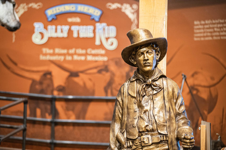 “Riding Herd with Billy the Kid: The Rise of the Cattle Industry in New Mexico,” a new exhibit at the New Mexico Farm and Ranch Heritage Museum in Las Cruces, covers roughly a decade in the latter 1800s. This Billy the Kid statue was sculpted by Bob Diven and is on display as part of the exhibit. Pictured Tuesday, Jan. 25, 2022.