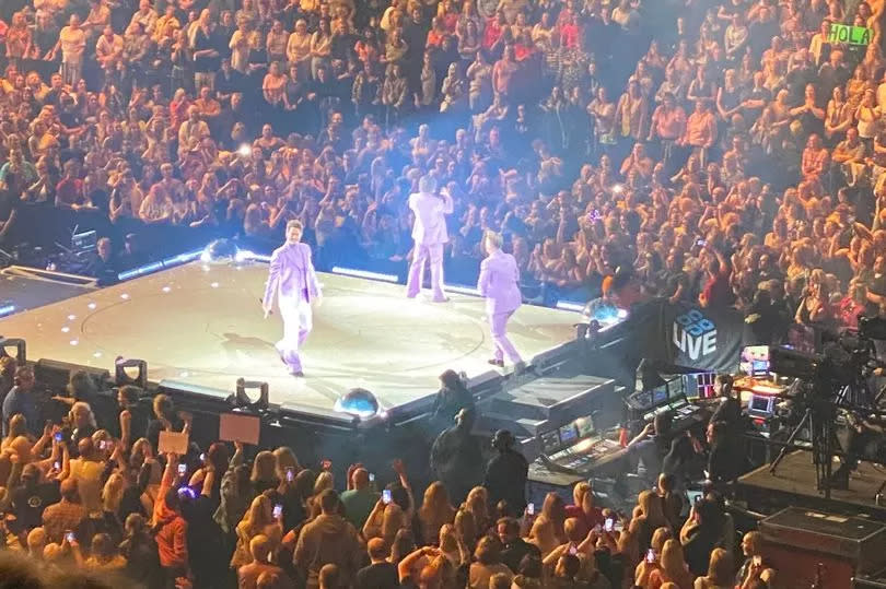 Take That on the b stage at Co-op Live Arena -Credit:MEN