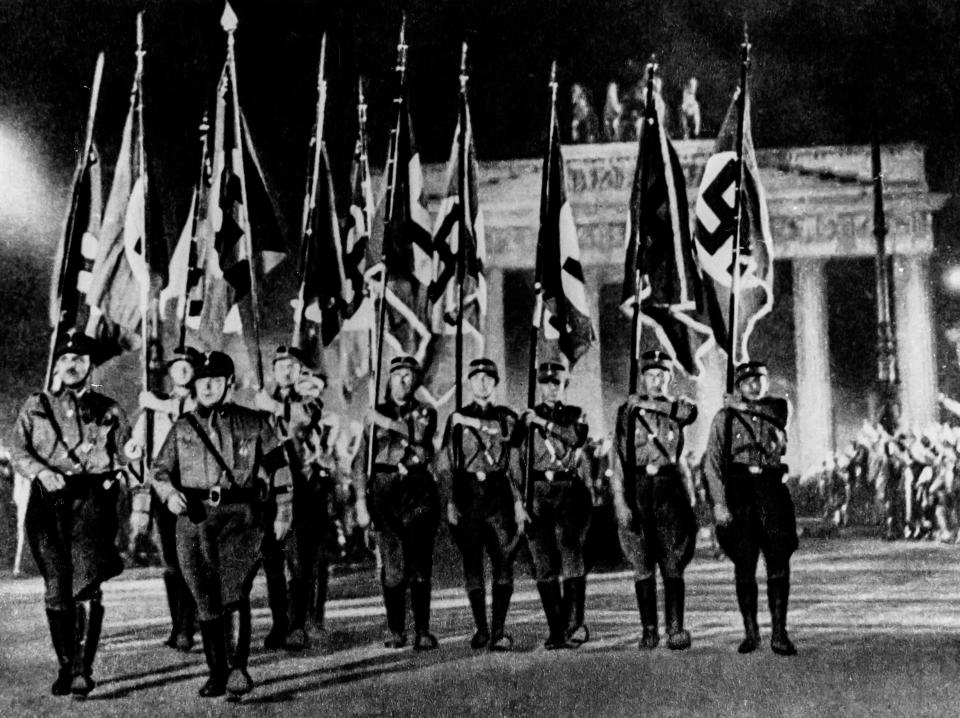 A Nazi parade at Brandenburg Gate in 1933.