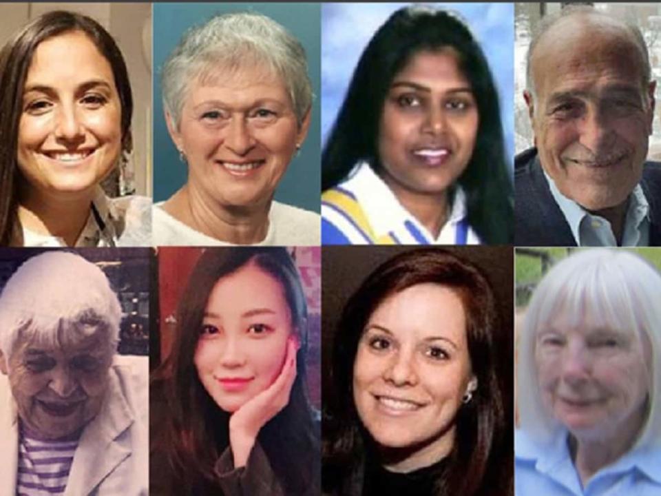 These are the 10 people killed in the van attack.  Top row, from left to right: Anne Marie D'Amico, 30, Dorothy Sewell, 80, Renuka Amarasingha, 45, Munir Najjar, 85, Chul Min (Eddie) Kang, 45, Mary Elizabeth (Betty) Forsyth, 94, Sohe Chung, 22, Andrea Bradden, 33, Geraldine Brady, 83, Ji Hun Kim, 22. (CBC - image credit)
