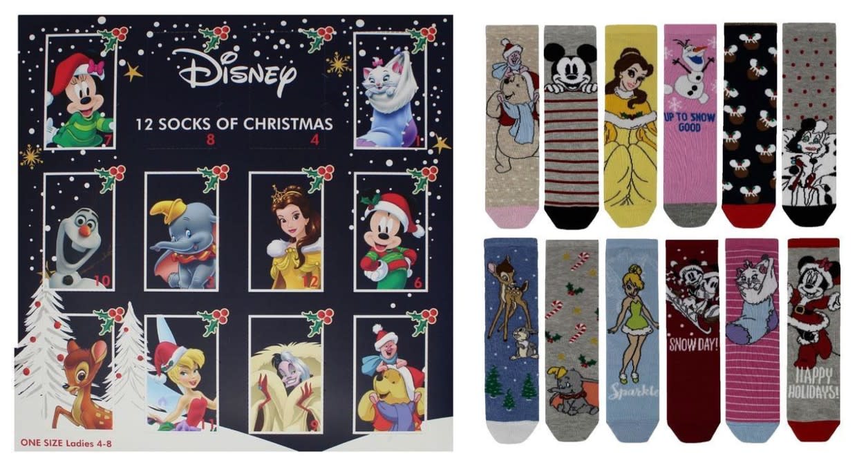 Disney's sock advent calendar is the most magical way to count down the days until Christmas [Photo: Boots]