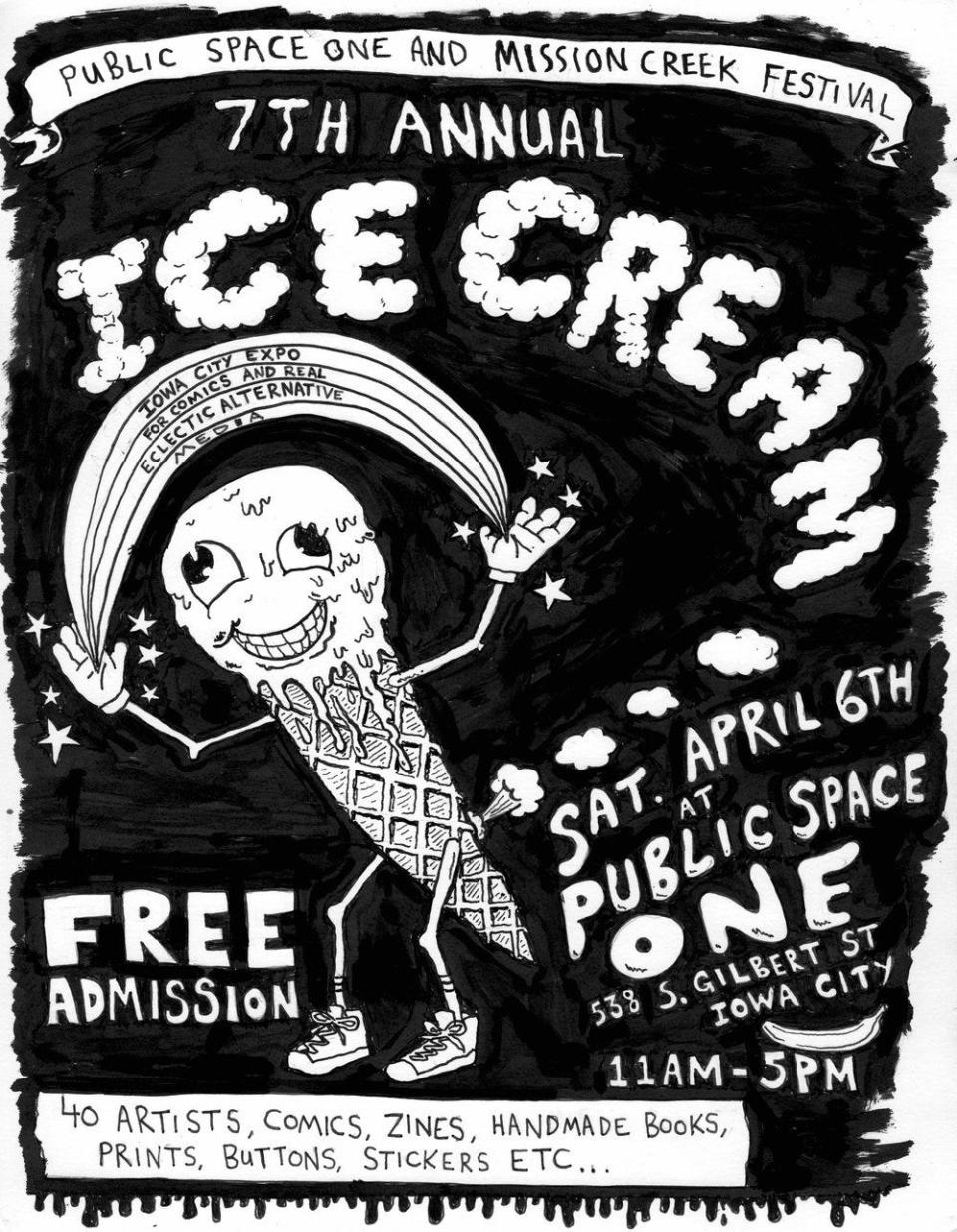 This free event at Public Space One, from 11 a.m. to 5 p.m. on Saturday, April 6 highlights the work of local cartoonists, zinesters, and art books/handmade book artists.