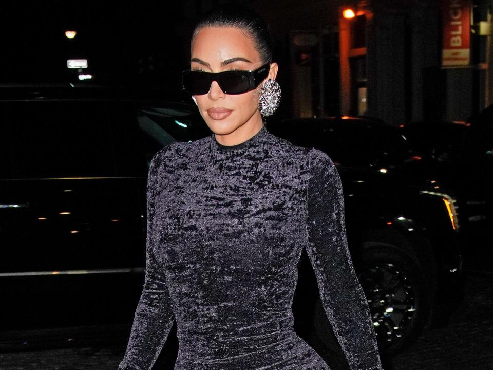 Kim Kardashian arrives at Zero Bond on November 03, 2021 in New York City