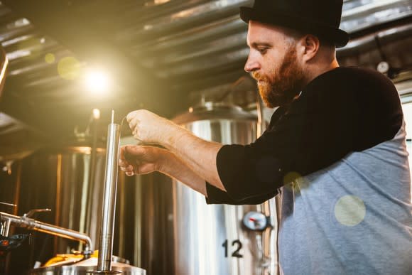 Man testing a batch of beer