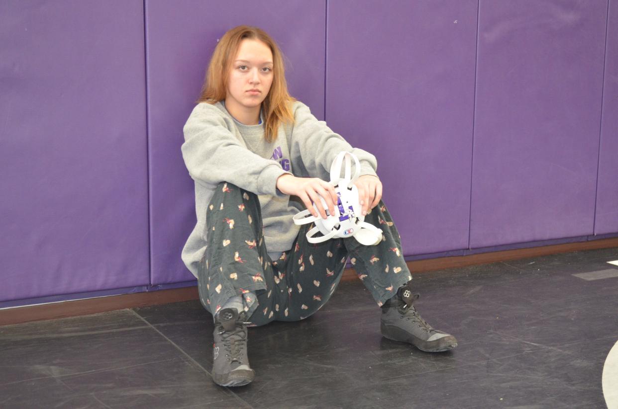 Lakeview senior Kennedy Stine was a regional champ last year and placed in the state tournament two seasons ago as she is part of the growing sport of girls wrestling in the state of Michigan.