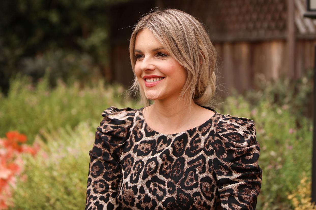 Ali Fedotowsky-Manno on the set of Hallmark Channel's 