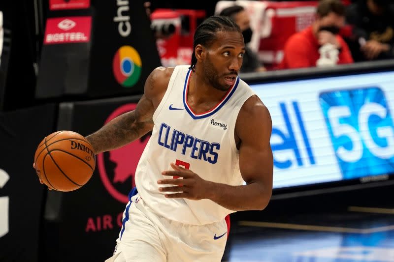 ▲快艇球星Kawhi Leonard因傷恐來不及在西區決賽首戰回歸。（圖／美聯社／達志影像）