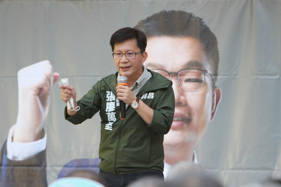 張廖萬堅擔任蔡其昌競選總部市區總幹事。王乙徹攝