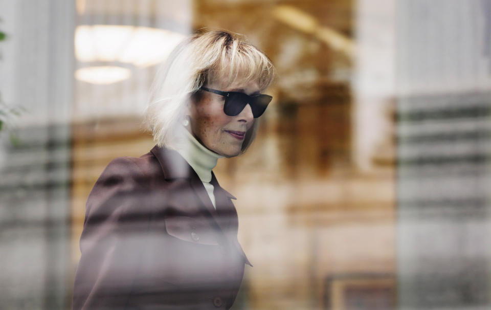 E. Jean Carroll arrives at Manhattan Federal Court on May 9, 2023. (Justin Lane / EPA)