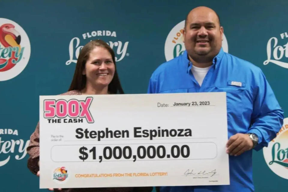 Stephen Munoz Espinoza, 43, of Delray Beach, claimed a $1 million prize from the 500X THE CASH Scratch-Off game.
