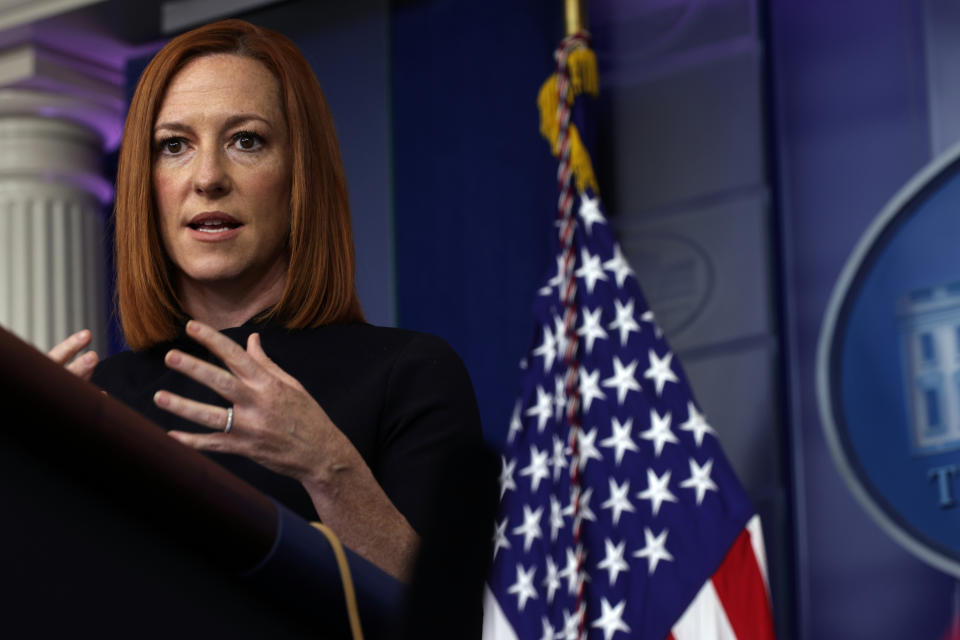 White House press secretary Jen Psaki on Friday said that Biden had not made final decisions about what's going in the economic agenda and speech, but added that he is absolutely committed to action on health care &mdash; and that neither Democrats nor their allies should worry otherwise. (Photo: Alex Wong via Getty Images)