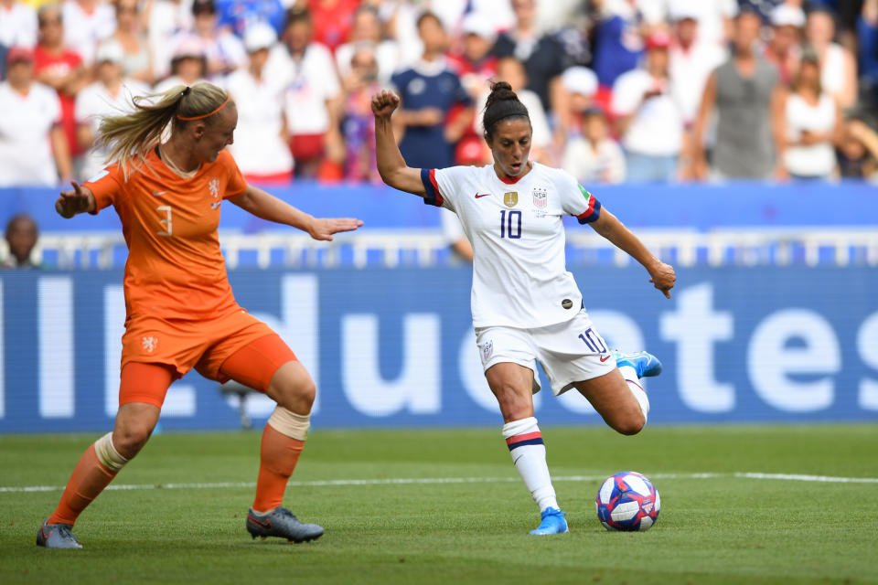 Carli Lloyd is seriously considering taking her foot to the NFL. (Photo by Brad Smith/isiphotos.com/Getty Images)