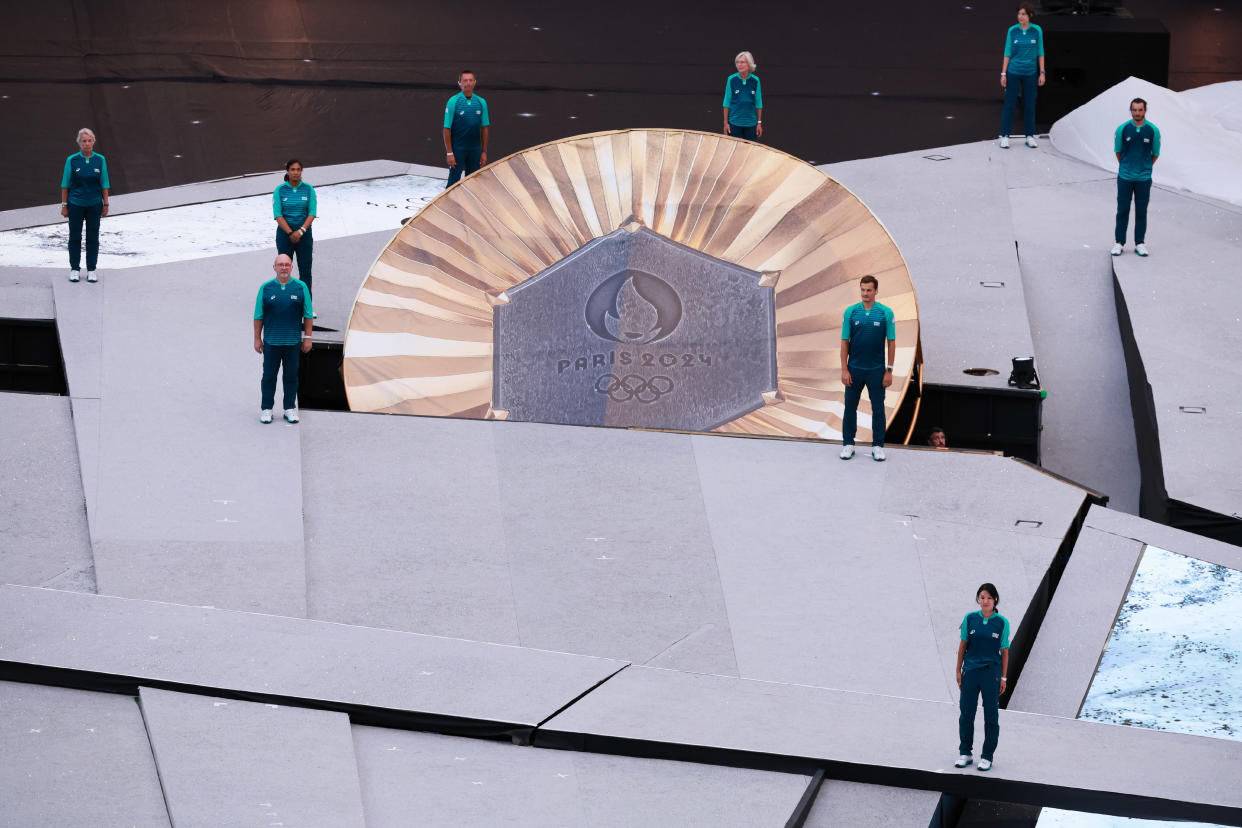 PARIS, FRANCE - AUGUST 11: The closing ceremony of the Paris 2024 Olympic Games is held at the Stade de France on August 11, 2024 in Saint-Denis, Paris, France. (Photo by Lu Lin/CHINASPORTS/VCG via Getty Images)