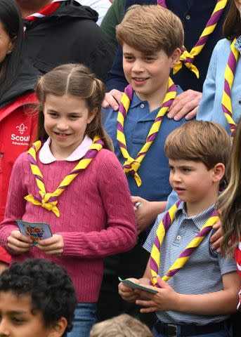 Daniel Leal - WPA Pool/Getty Images Prince George, Princess Charlotte and Prince Louis at a Big Help Out event during King Charles' coronation weekend in May.