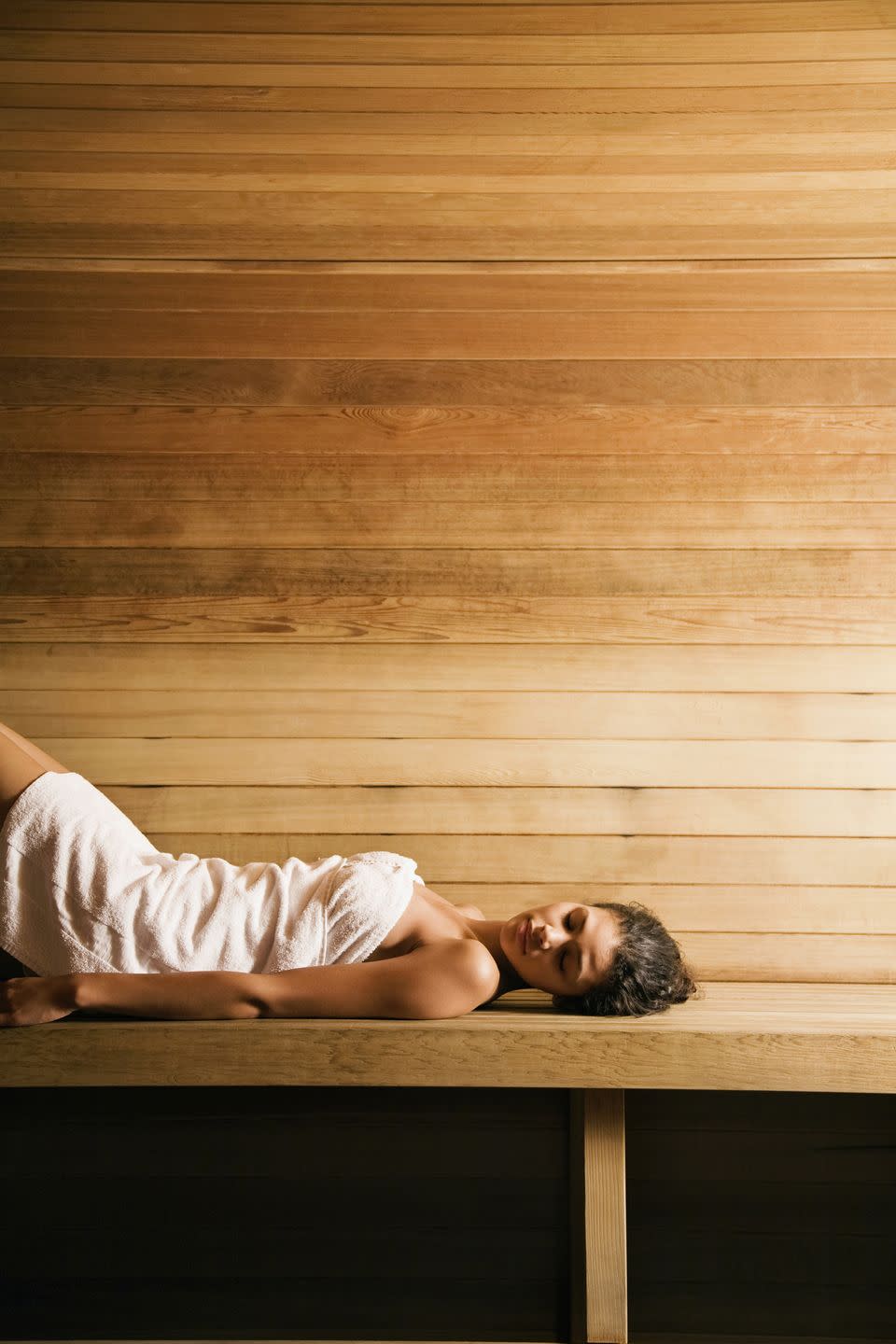 woman in sauna elle uk