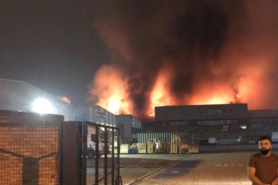 The huge fire in Tottenham lit up the night sky over London