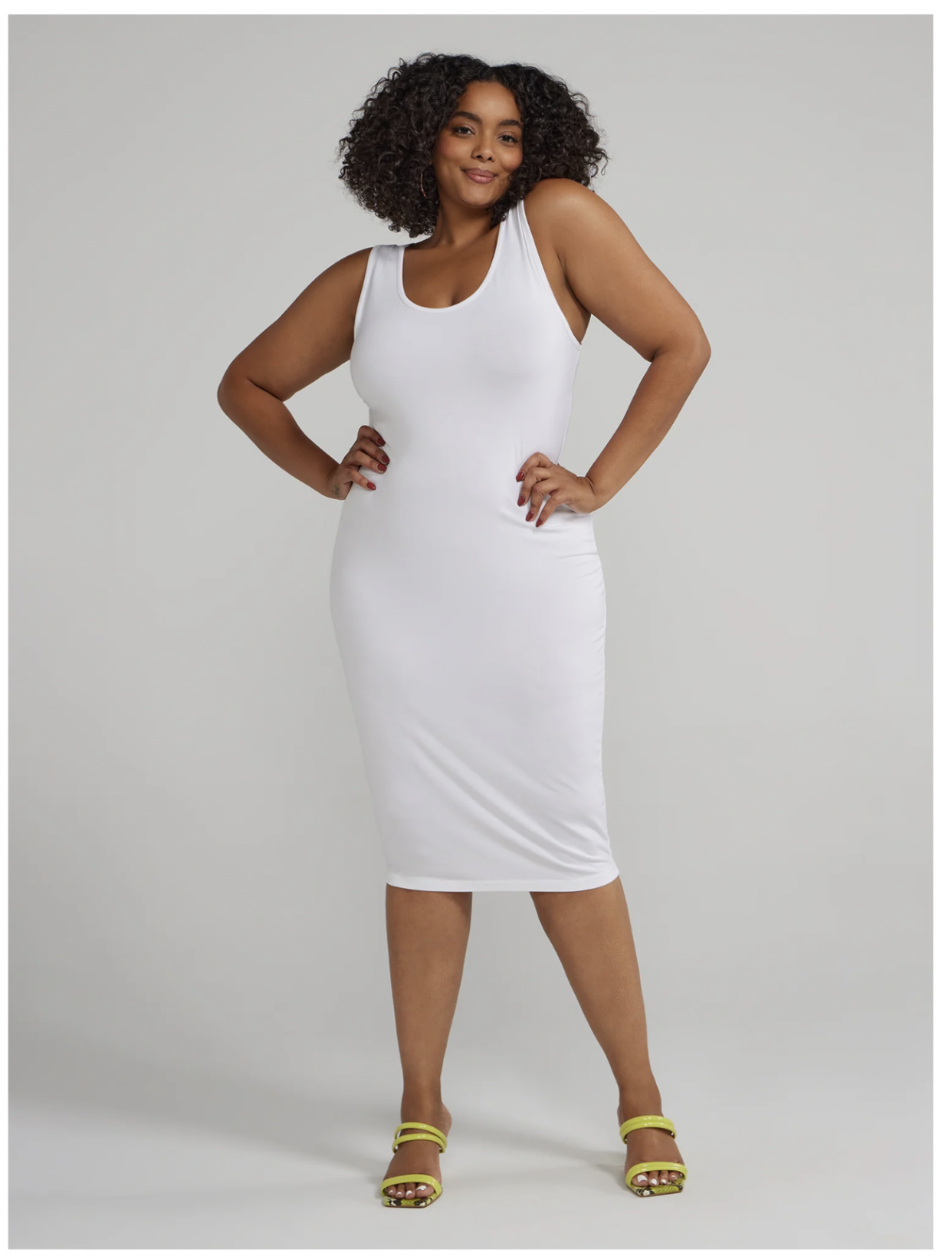 <p><a href="https://www.fashiontofigure.com/products/plus-size-ftf-signature-sleeveless-everyday-midi-dress?variant=42324573749437&color=white%2520-%2520white" rel="nofollow noopener" target="_blank" data-ylk="slk:Shop Now;elm:context_link;itc:0;sec:content-canvas" class="link rapid-noclick-resp">Shop Now</a></p><p>Signature Sleeveless Everyday Midi Dress</p><p>fashiontofigure.com</p><p>$7.99</p>