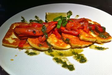 Haloumi with roasted peppers