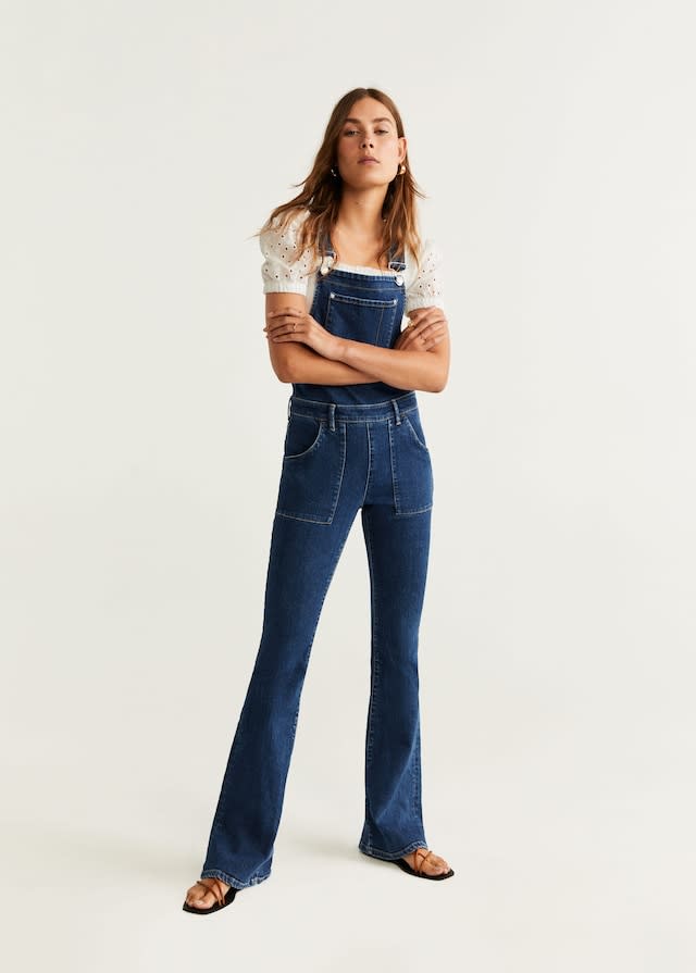 Flared Denim Dungarees